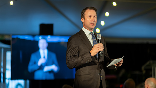 Photo of a speaker at Catholic Charities' Event